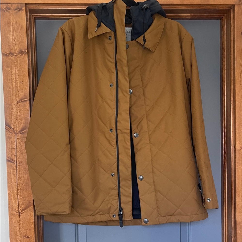 Brown quilted air blaster snowboard jacket